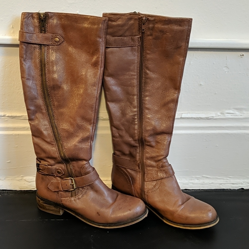 Light Brown Leather Riding Boots